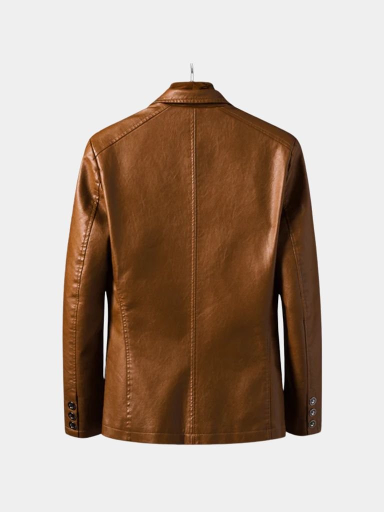 Bold Caramel Leather Jacket - Casa  Laro CASA LARO
