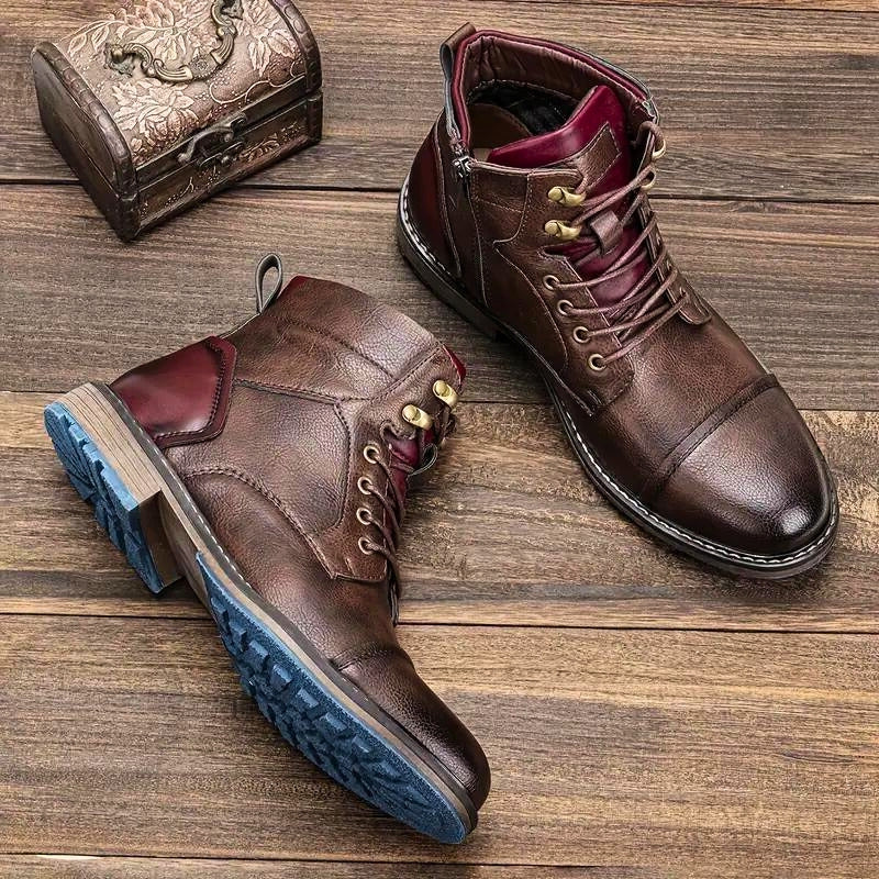 Brown Rugged Leather Western - Boots CASA LARO MEN