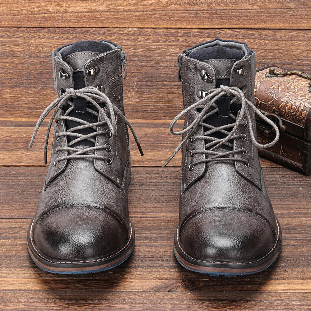Brown Rugged Leather Western - Boots CASA LARO MEN