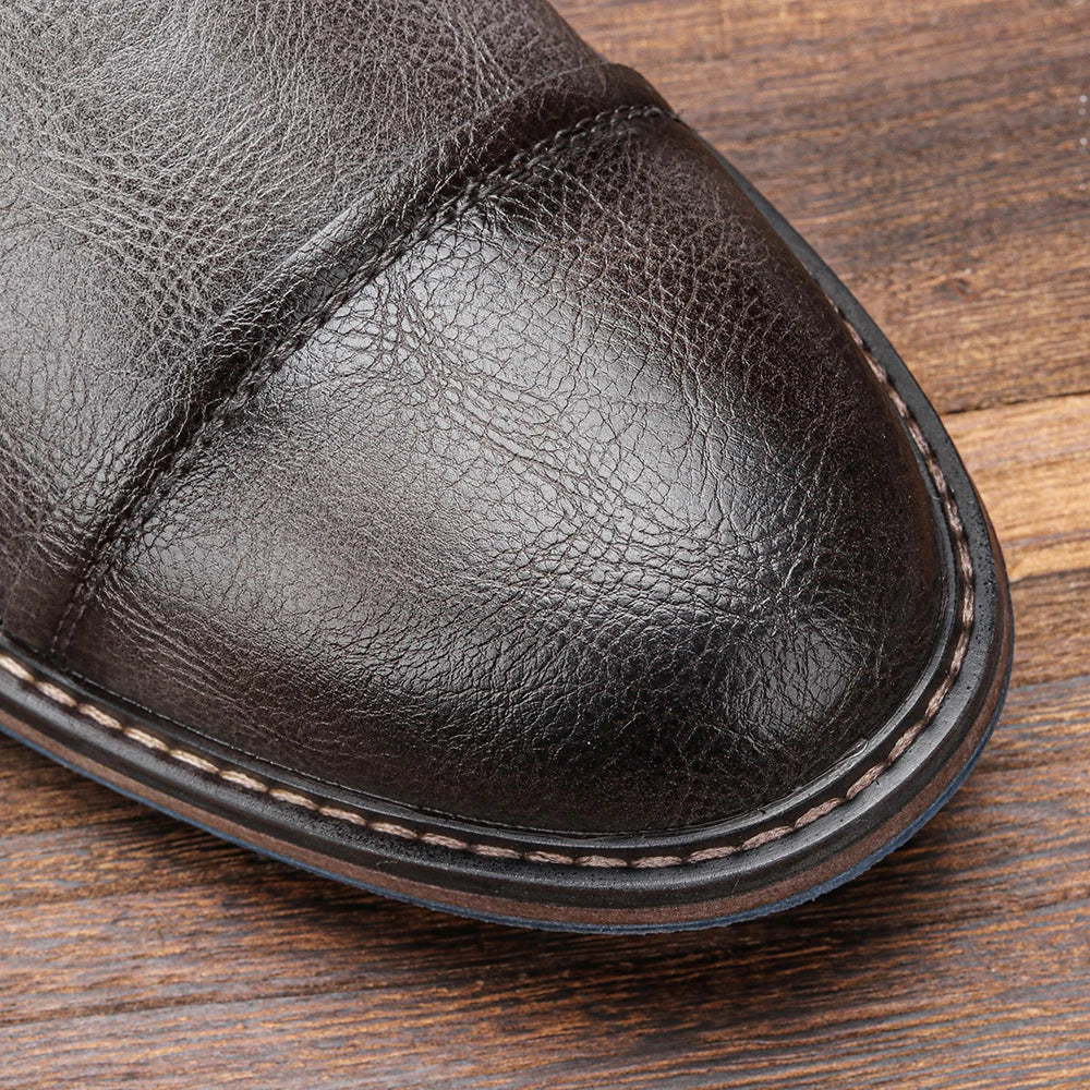 Brown Rugged Leather Western - Boots CASA LARO MEN