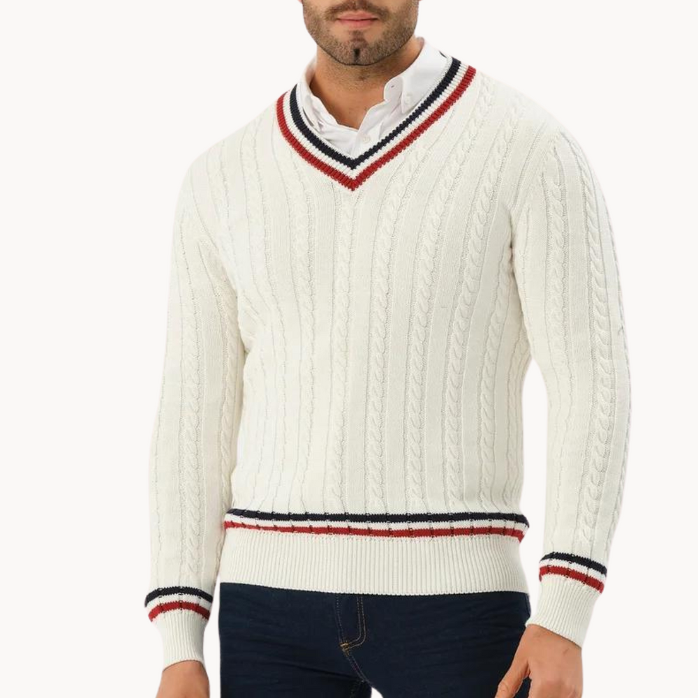 Burnt Sienna Ribbed Crewneck - Sweater CASA LARO MEN