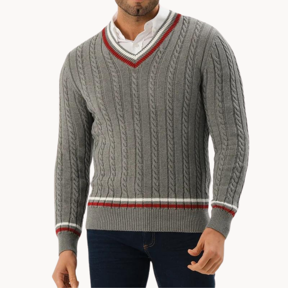 Burnt Sienna Ribbed Crewneck - Sweater CASA LARO MEN