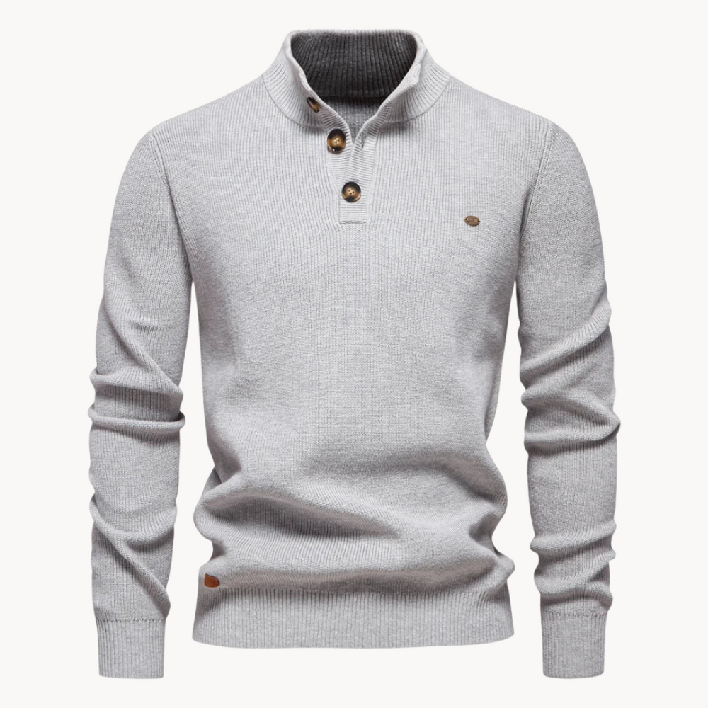 Button Mock Neck - Sweater CASA LARO MEN