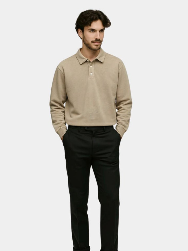 Canyon Mist Long Sleeve Polo Shirt – Casa  Laro CASA LARO
