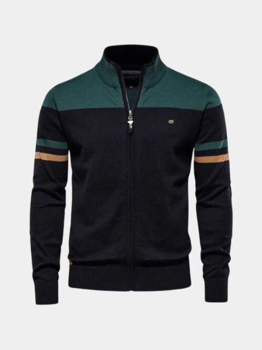 Cardigan Sweater Zipper Standing Collar Knitwear - Casa  Laro CASA LARO