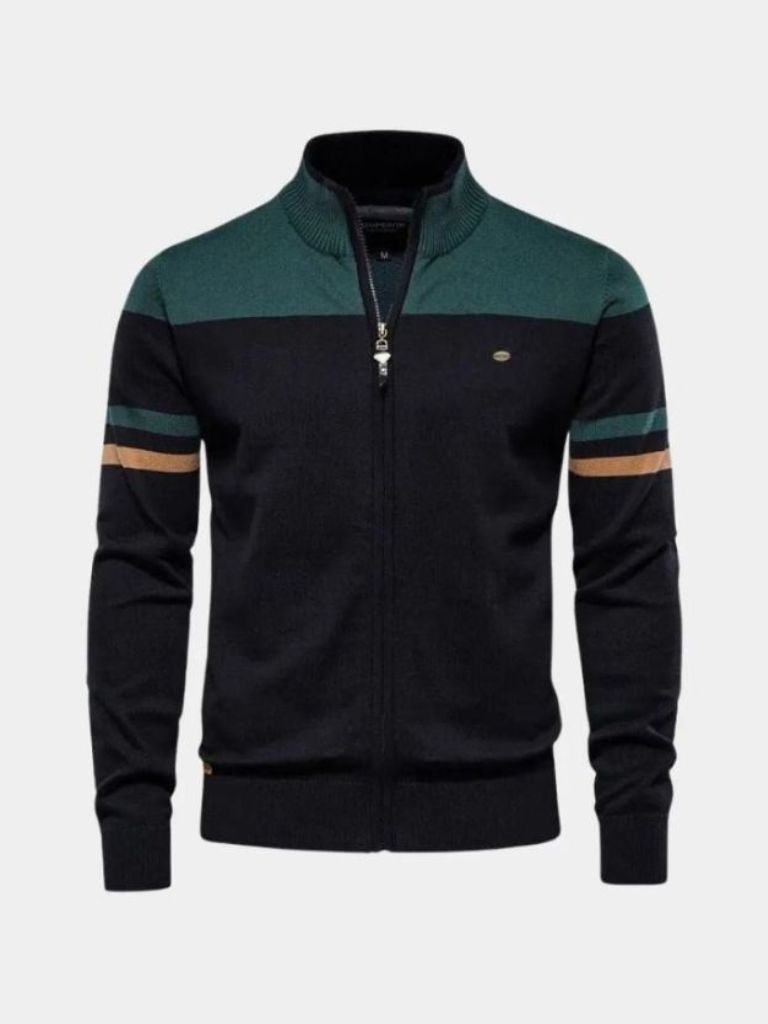 Cardigan Sweater Zipper Standing Collar Knitwear - Casa  Laro CASA LARO