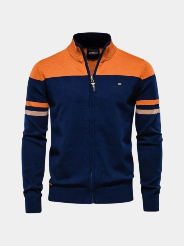 Cardigan Sweater Zipper Standing Collar Knitwear - Casa  Laro CASA LARO