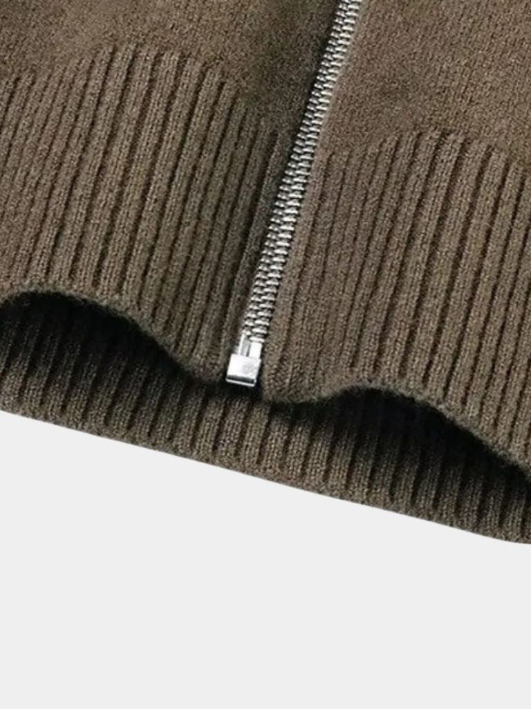 Cashmere Zip Sweater Knit Turtleneck - Casa  Laro CASA LARO