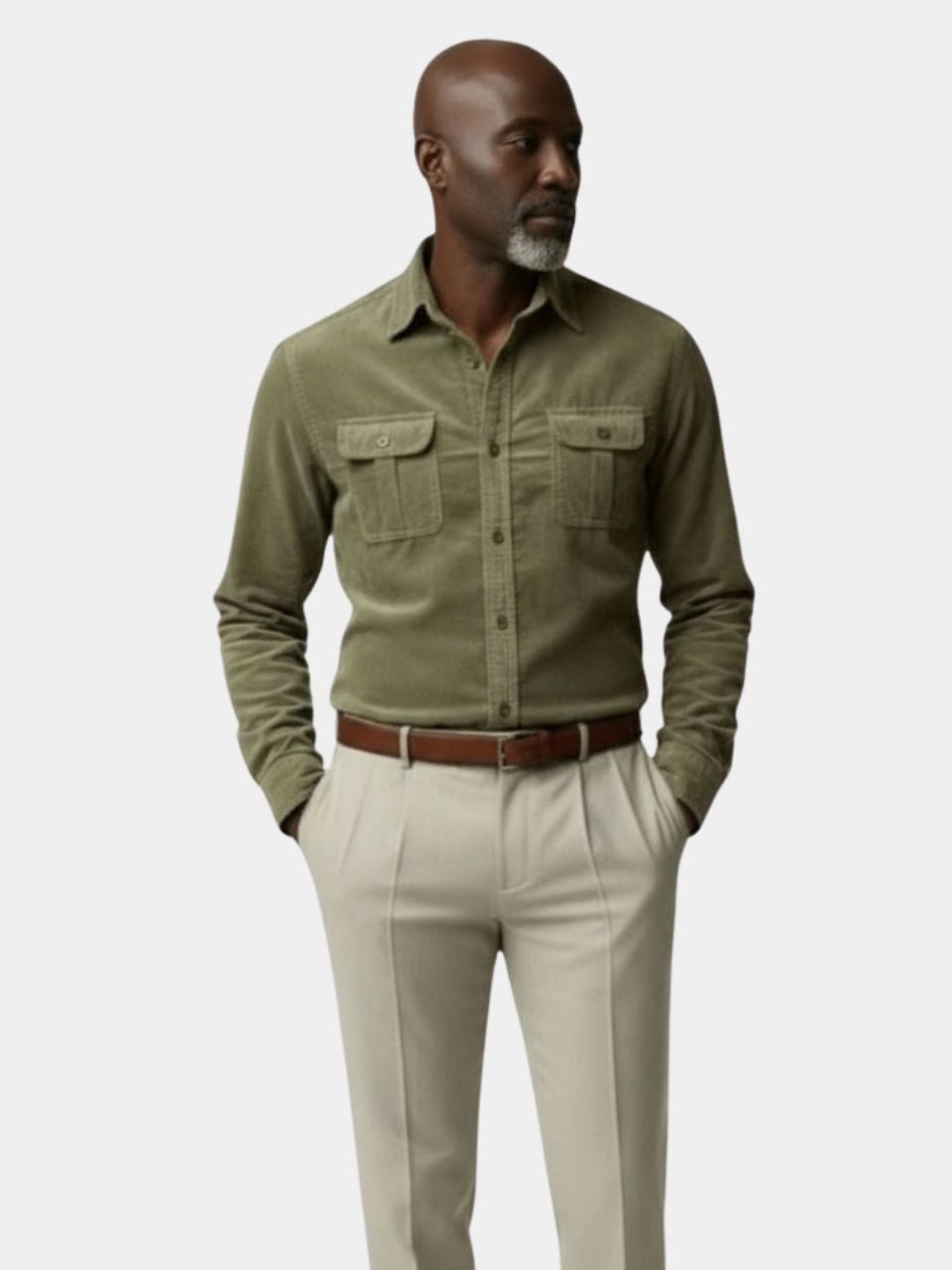 Casual Business Corduroy Shirt - Casa  Laro CASA LARO