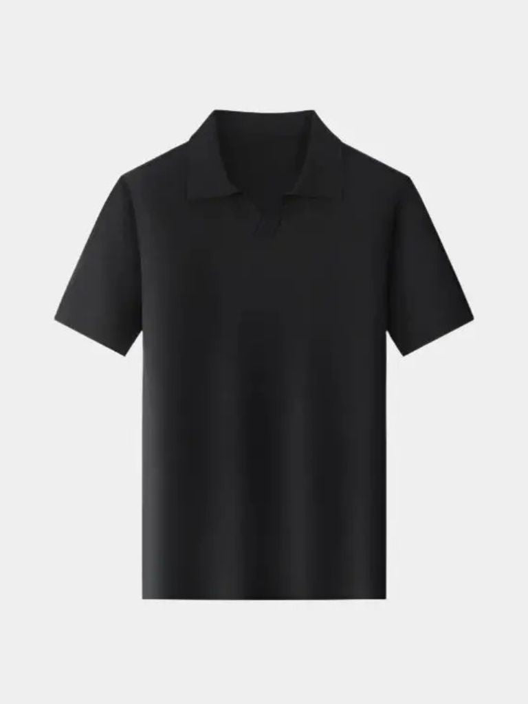 Casual Buttonless Knit Polo Shirt - Casa  Laro CASA LARO
