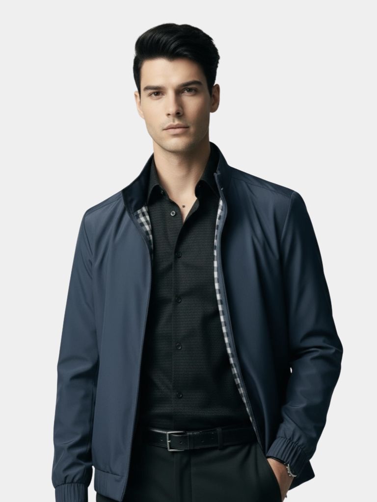 Casual Solid Bomber Jacket - Casa  Laro CASA LARO