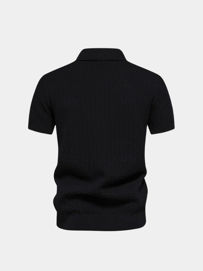 Classic Fit Quarter Zip Business Casual Short Sleeves Polo - Casa  Laro CASA LARO