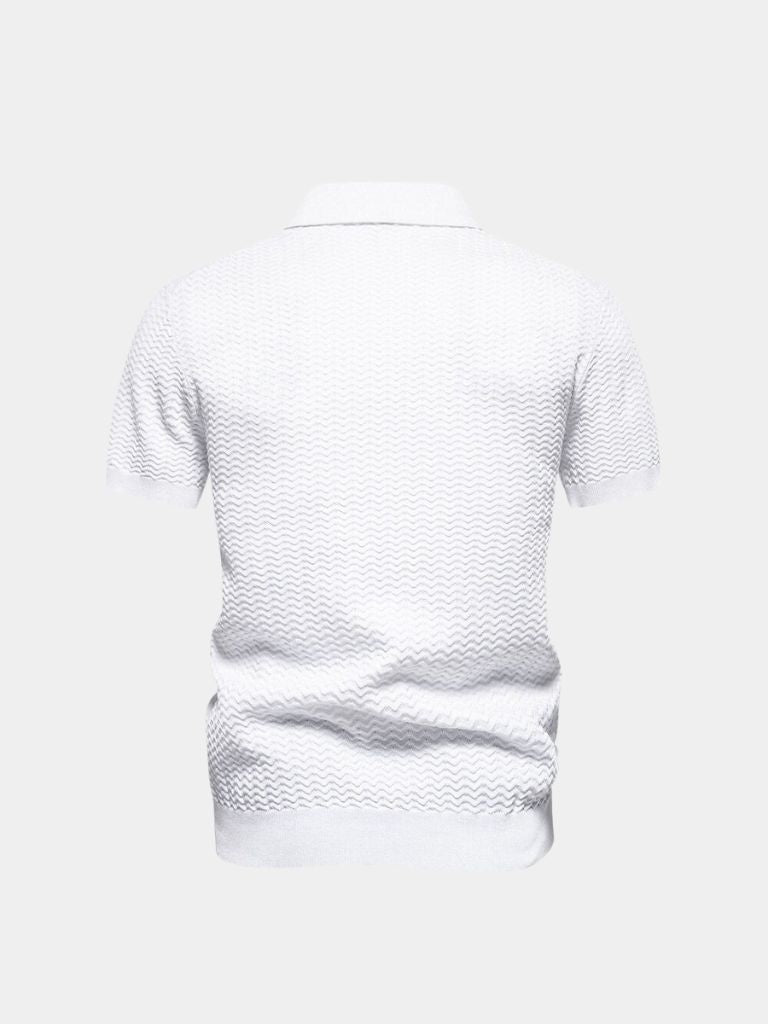 Classic Fit Quarter Zip Business Casual Short Sleeves Polo - Casa  Laro CASA LARO