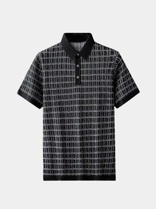 Classic Noir Knit Polo Shirt - Casa  Laro CASA LARO