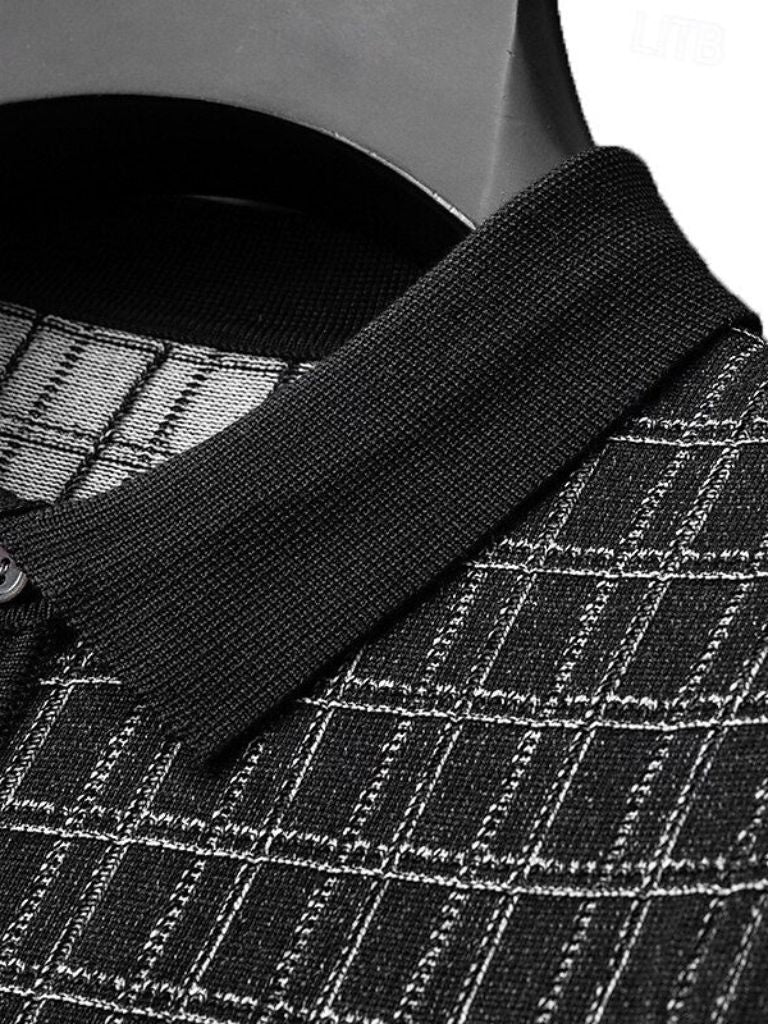 Classic Noir Knit Polo Shirt - Casa  Laro CASA LARO