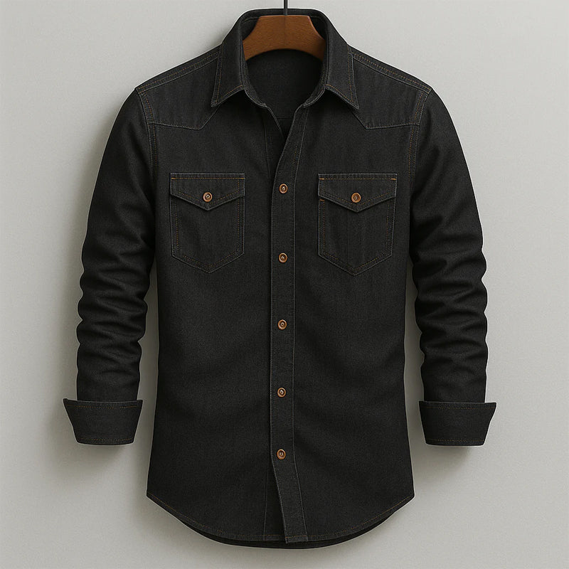 Classic Washed Denim Button-Up - Shirt CASA LARO MEN