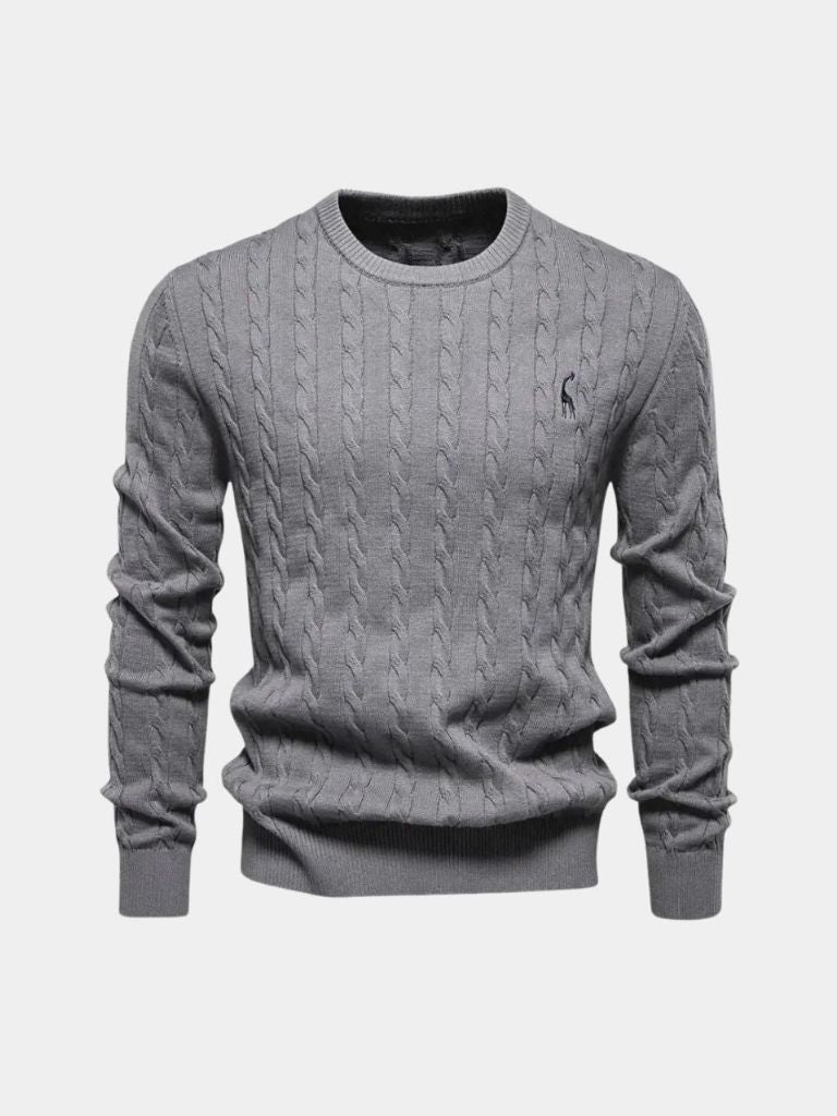 Cotton  Crew Neck Pullover Sweater - Casa  Laro CASA LARO
