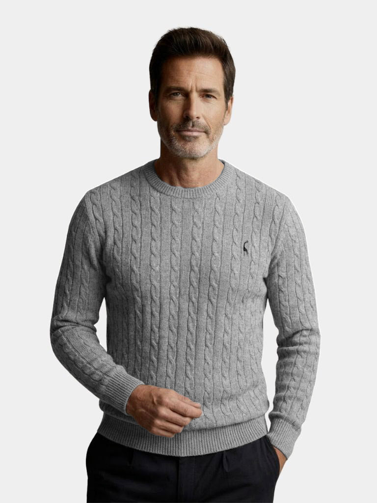Cotton  Crew Neck Pullover Sweater - Casa  Laro CASA LARO