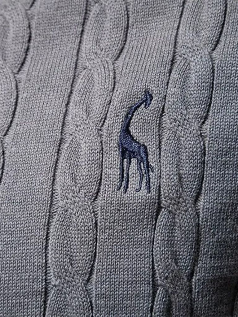 Cotton  Crew Neck Pullover Sweater - Casa  Laro CASA LARO