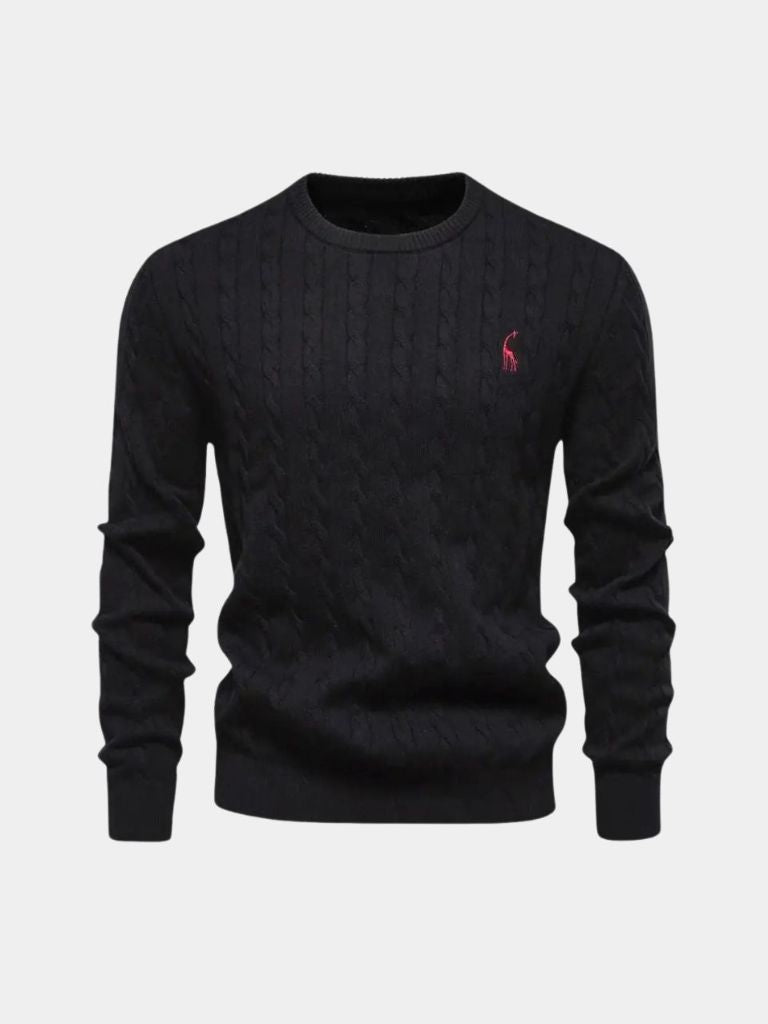 Cotton  Crew Neck Pullover Sweater - Casa  Laro CASA LARO