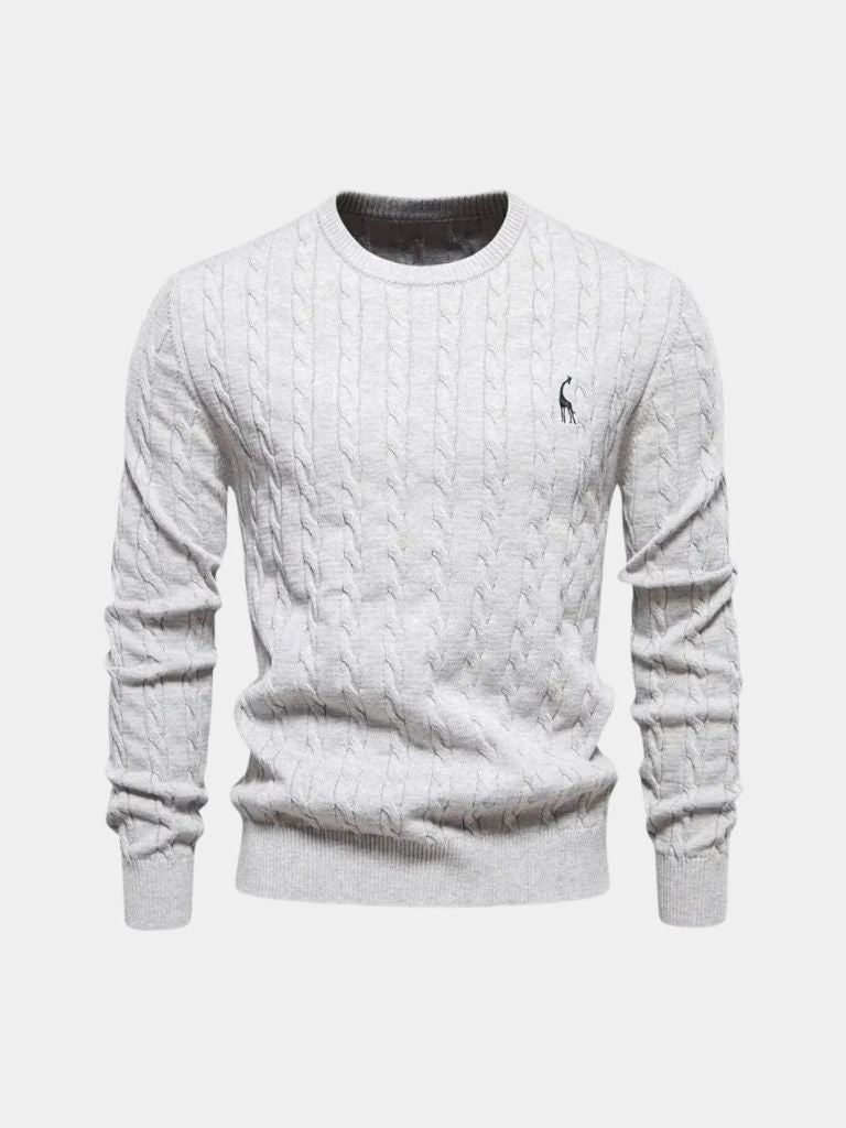 Cotton  Crew Neck Pullover Sweater - Casa  Laro CASA LARO