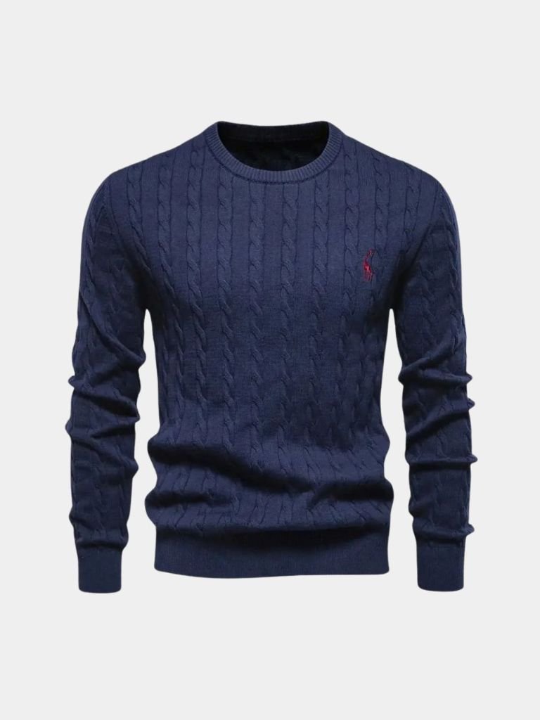 Cotton  Crew Neck Pullover Sweater - Casa  Laro CASA LARO