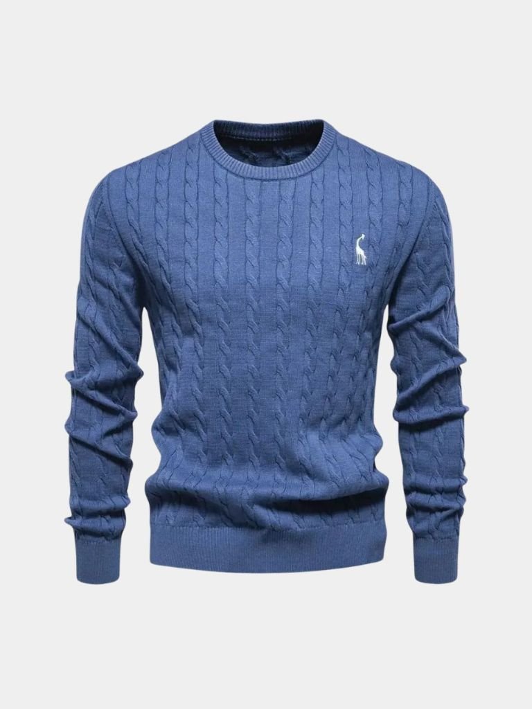 Cotton  Crew Neck Pullover Sweater - Casa  Laro CASA LARO