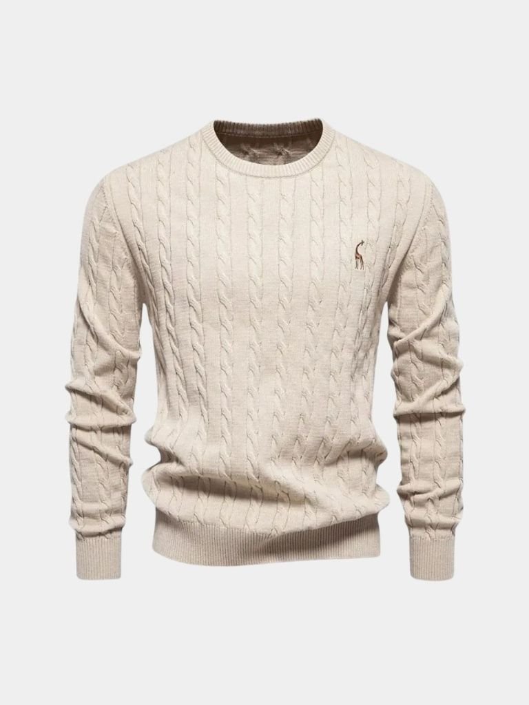Cotton  Crew Neck Pullover Sweater - Casa  Laro CASA LARO