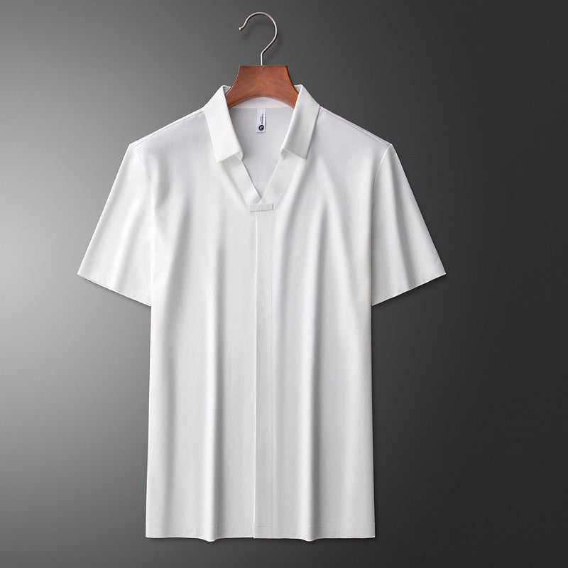 Cotton-Silk Blend Short Sleeve - Polo CASA LARO MEN