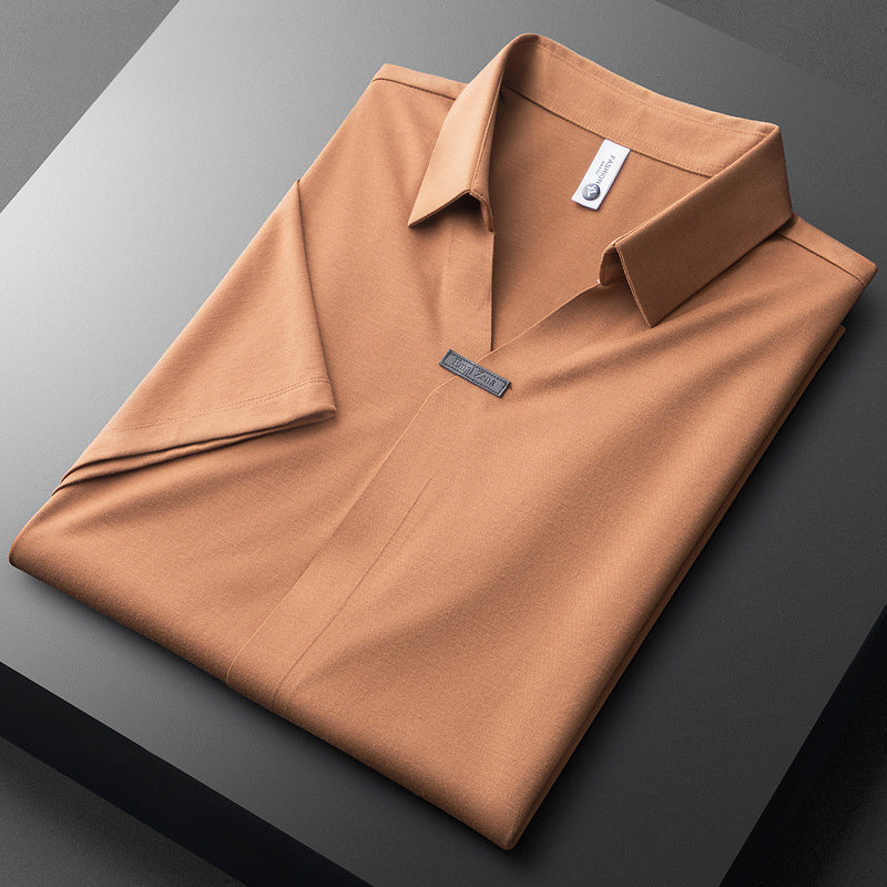 Cotton-Silk Blend Short Sleeve - Polo CASA LARO MEN
