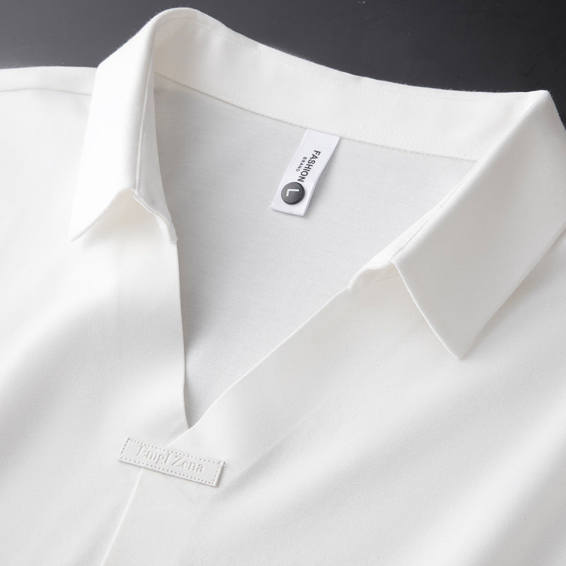 Cotton-Silk Blend Short Sleeve - Polo CASA LARO MEN