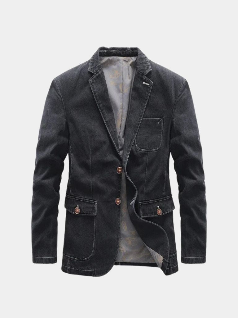 Denim Covenant Blazer Jacket – Casa  Laro CASA LARO