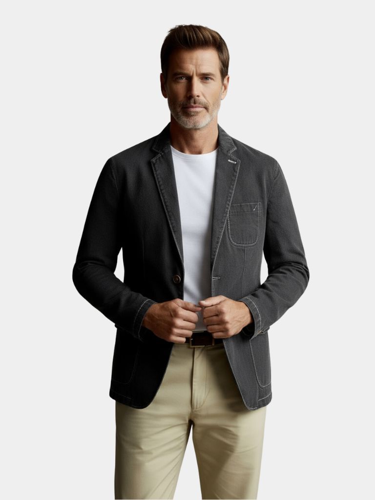 Denim Covenant Blazer Jacket – Casa  Laro CASA LARO