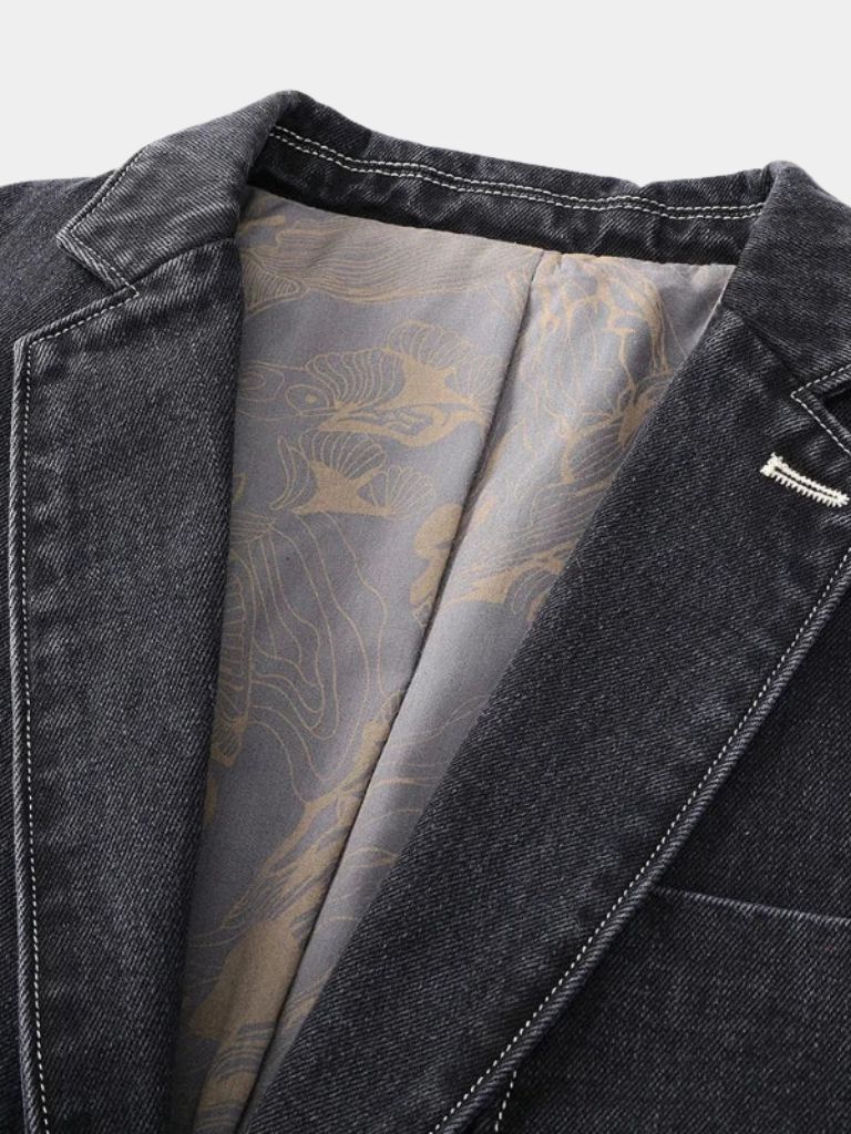 Denim Covenant Blazer Jacket – Casa  Laro CASA LARO