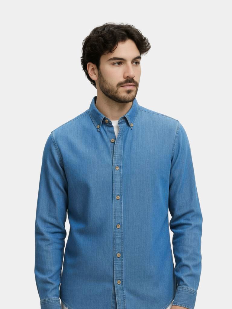 Elegant Denim Shirt - Casa  Laro CASA LARO