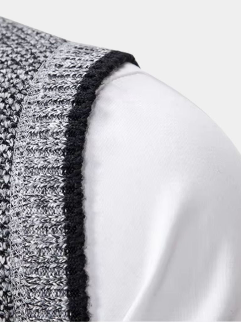 Elegant Full-Zip Sweater Vest - Casa  Laro CASA LARO