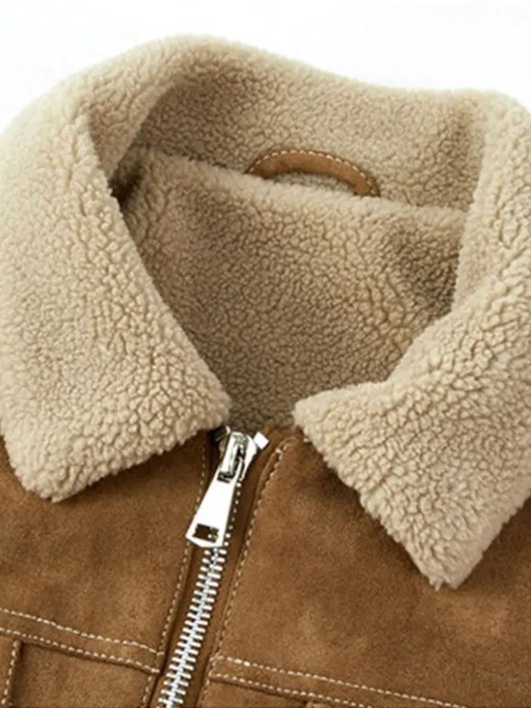 Essential Fleece Suede Jacket - Casa  Laro CASA LARO
