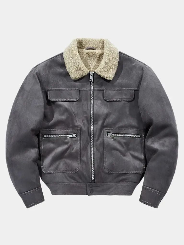 Essential Fleece Suede Jacket - Casa  Laro CASA LARO