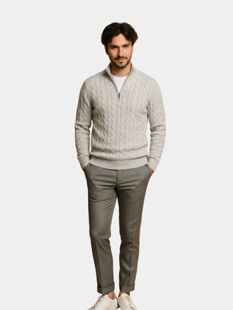Essential Half Zip Curve Sweater - Casa  Laro CASA LARO