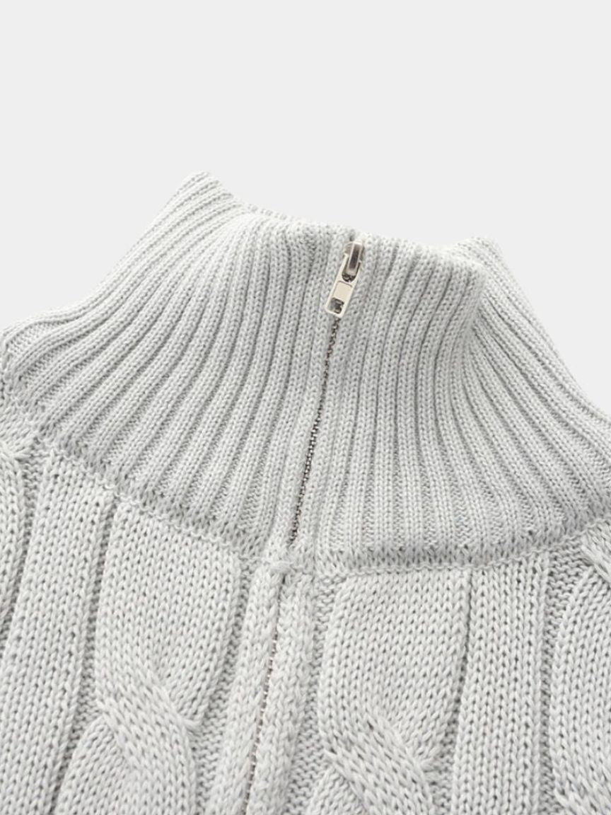 Essential Half Zip Curve Sweater - Casa  Laro CASA LARO