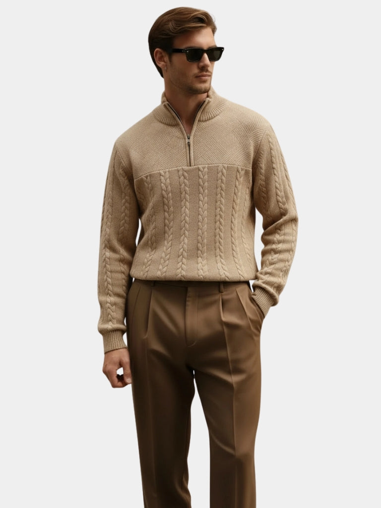 Essential Henley Quarter Zip Pullover - Casa  Laro CASA LARO