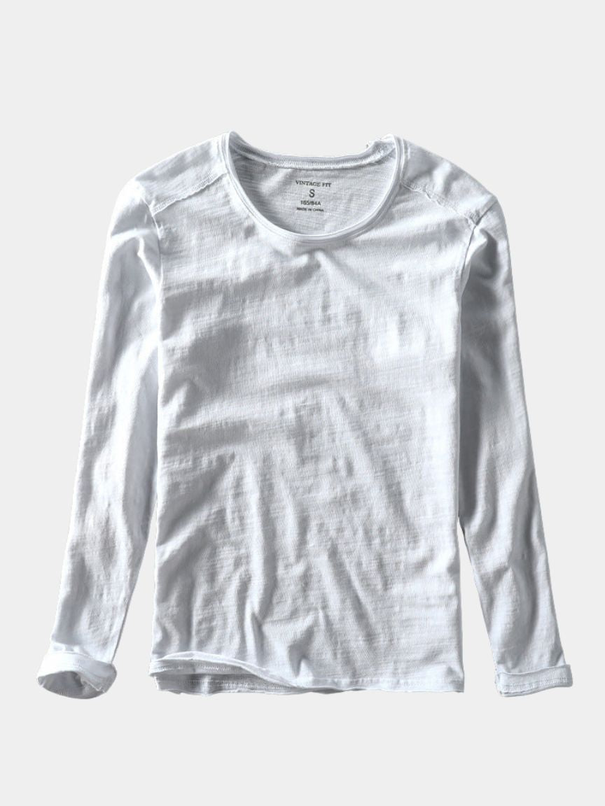 Essential Vintage Cotton Long Sleeve Tee - Casa  Laro CASA LARO