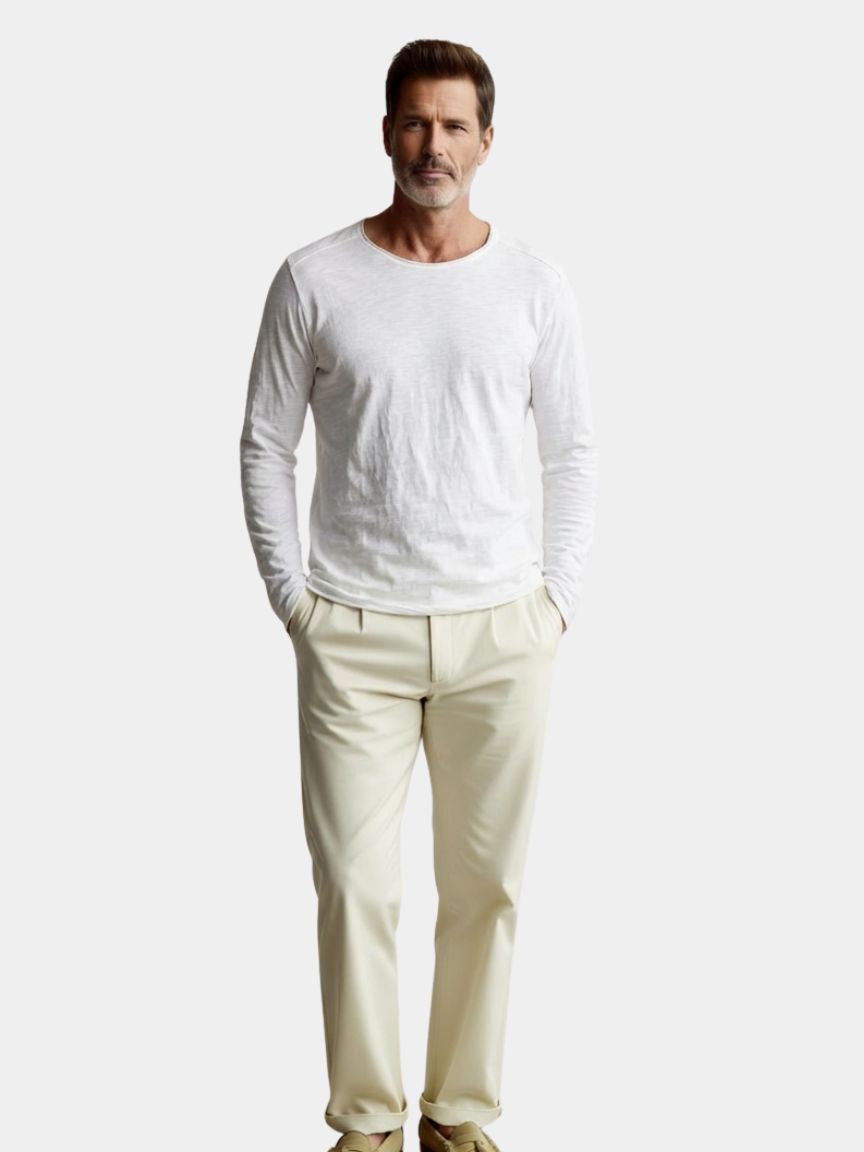 Essential Vintage Cotton Long Sleeve Tee - Casa  Laro CASA LARO