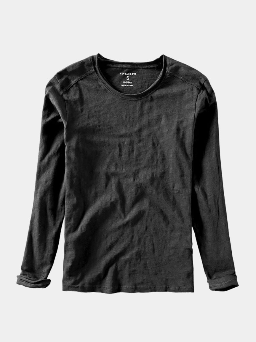 Essential Vintage Cotton Long Sleeve Tee - Casa  Laro CASA LARO