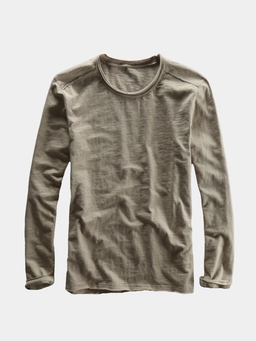 Essential Vintage Cotton Long Sleeve Tee - Casa  Laro CASA LARO
