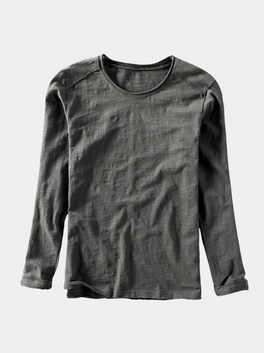 Essential Vintage Cotton Long Sleeve Tee - Casa  Laro CASA LARO