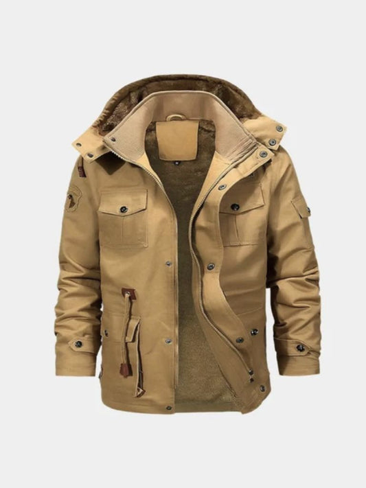 Fleece Hooded Bomber Jacket - Casa  Laro CASA LARO