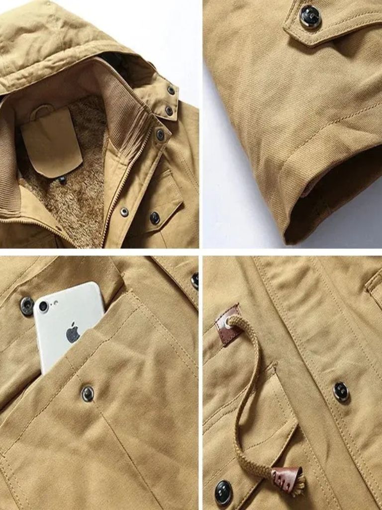 Fleece Hooded Bomber Jacket - Casa  Laro CASA LARO
