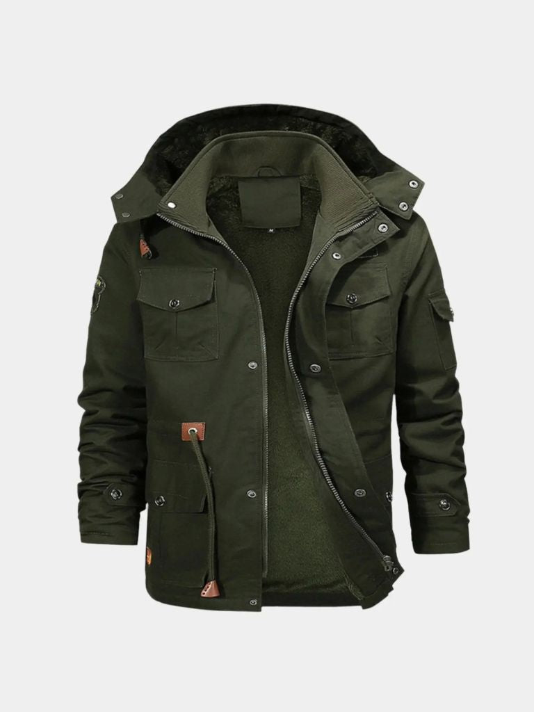 Fleece Hooded Bomber Jacket - Casa  Laro CASA LARO