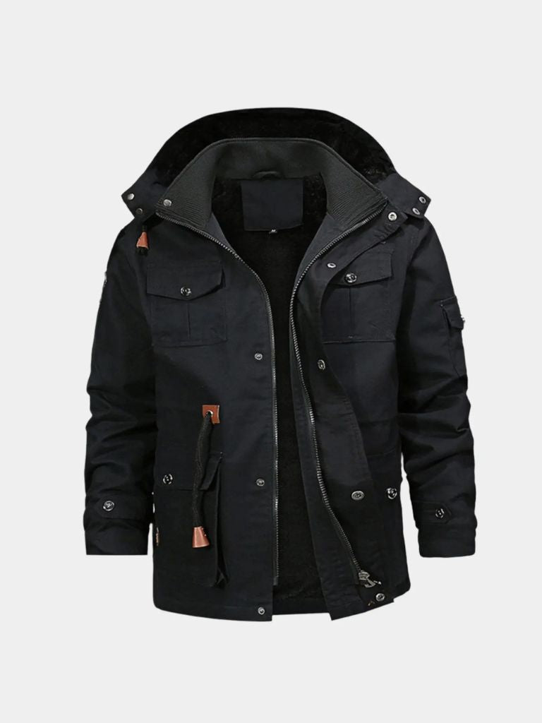 Fleece Hooded Bomber Jacket - Casa  Laro CASA LARO